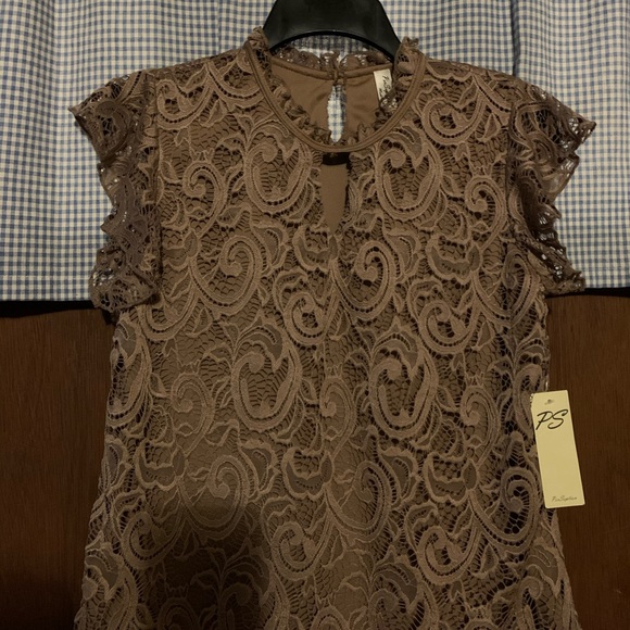 PerSeption Brown Lace Top   Small   NWT - Picture 3 of 12